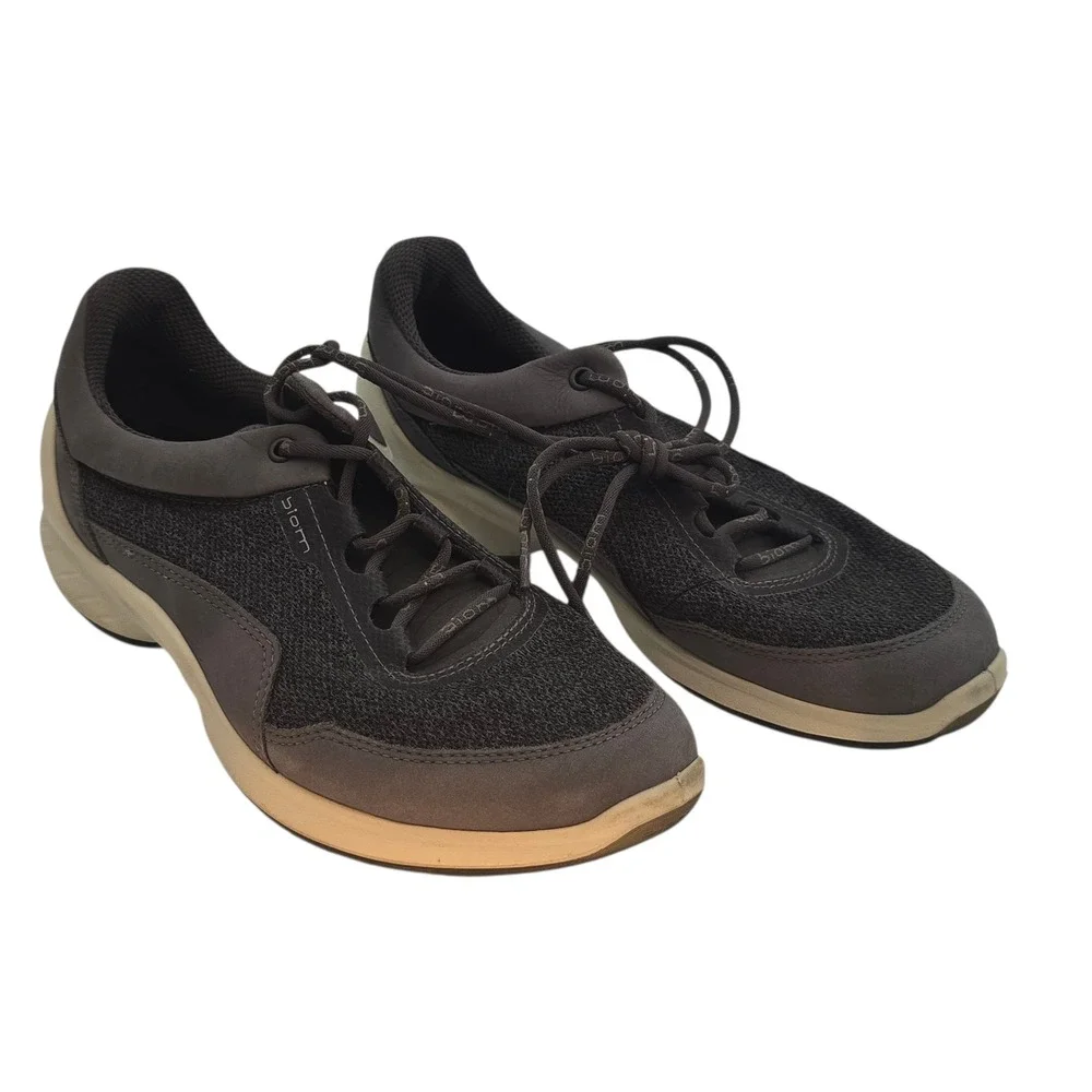 ECCO BIOM Gray Knit Nubuck Sneaker EU 38 Natural Motion Walking Gorpcore